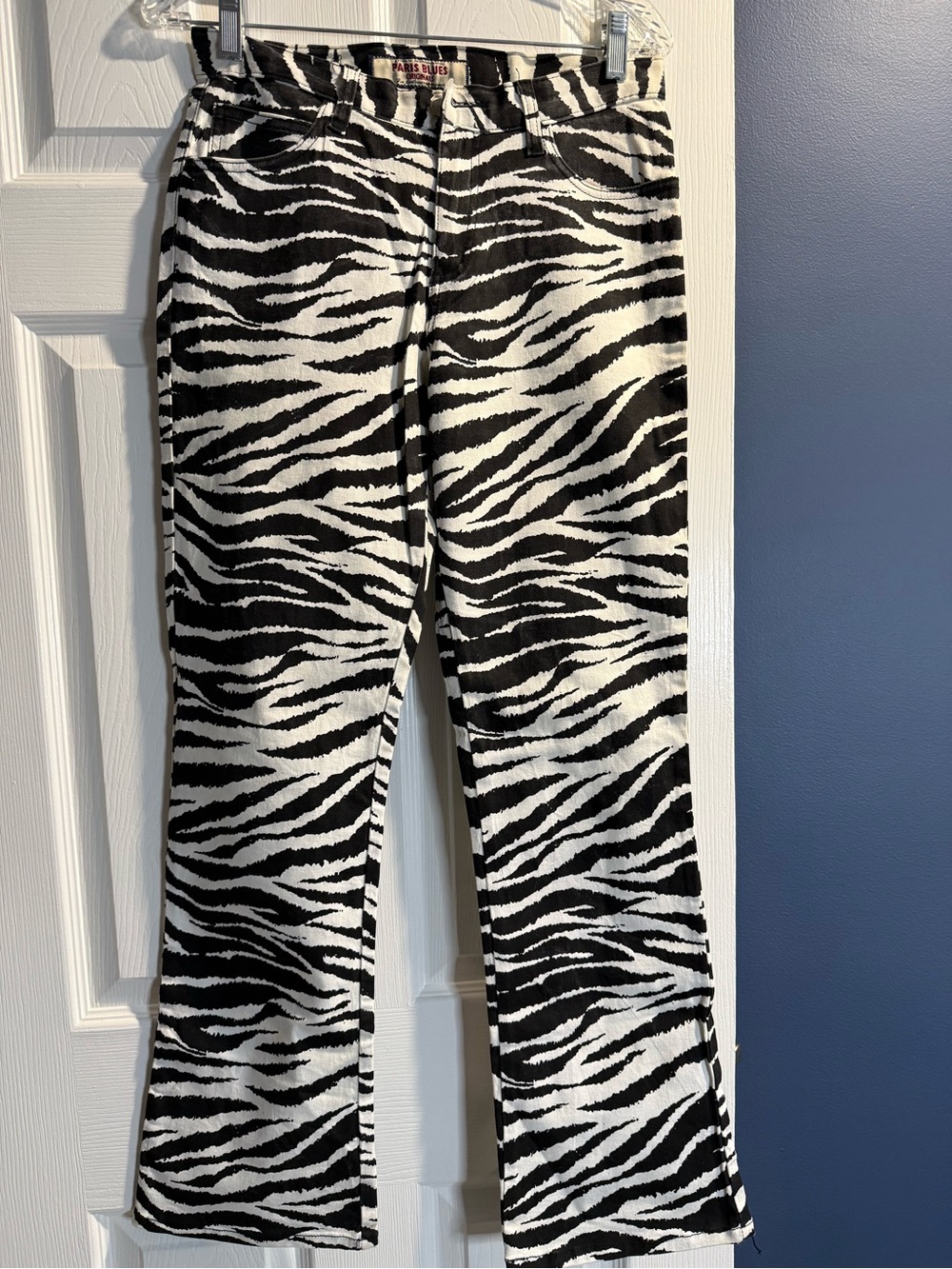 Paris Blues Zebra Print Low to Mid Rise Flare Jeans